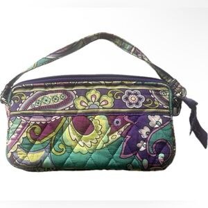 Vera Bradley Wristlet Wallet Clutch Phone Carrier in Plum Crazy Purple Paisley